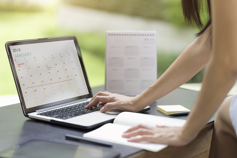 Laptop met agenda